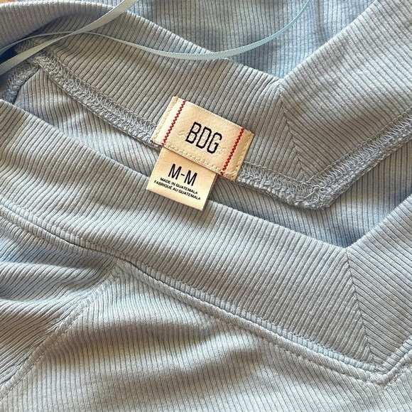 BDG Urban Outfitters Blue Ribbed V-Neck Shannen Top Size M - Picture 7 of 9